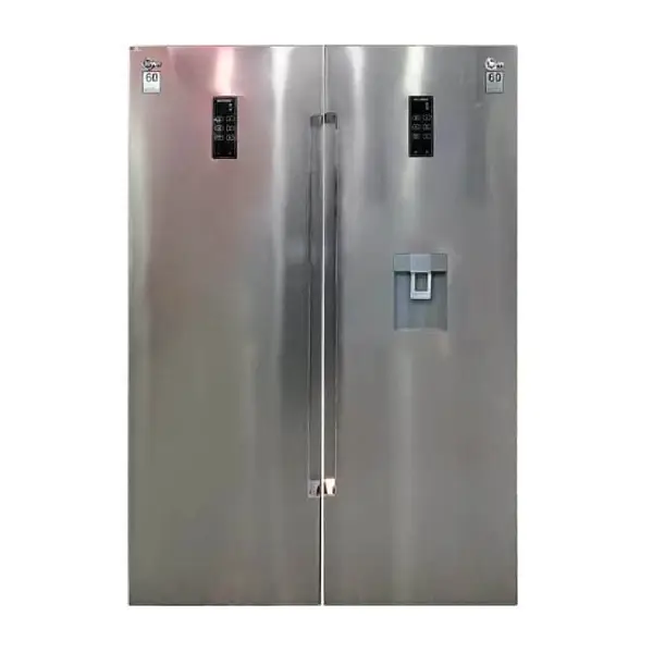 عکس اصلی یخچال فریزر دوقلو کلور مدل روسو آبریز سری ۷۰ استیل