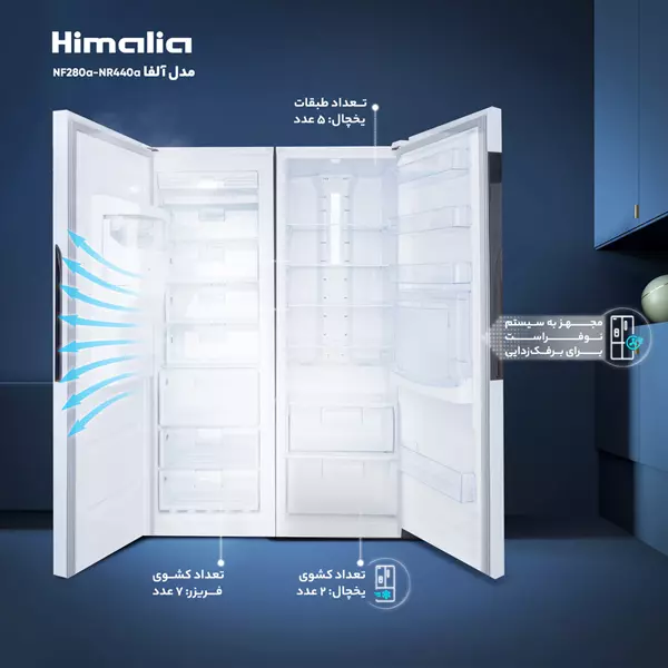 یخچال فریزر دوقلو 17 فوت هیمالیا مدل آلفا